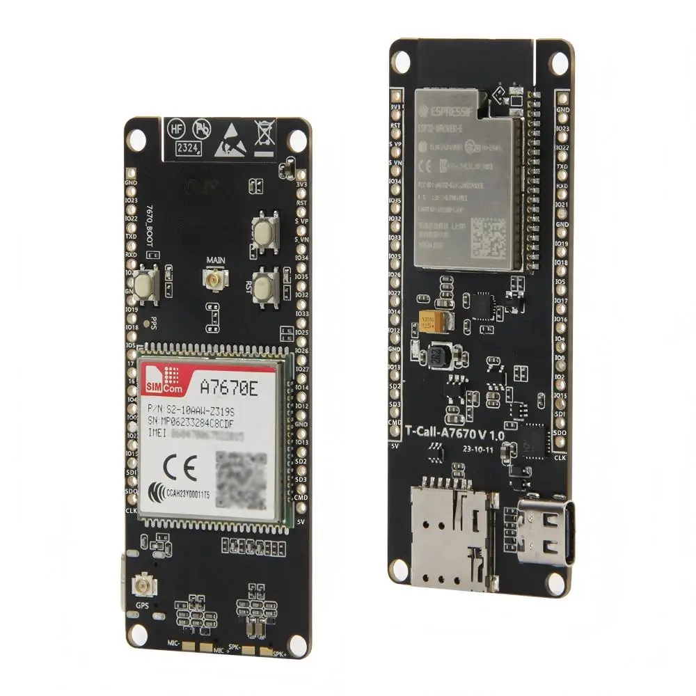 ESP32 4G LTE GSM Communication Module A7670E Wi-Fi BT 4.2 I2C SPI UART Interface Low Power IoT Development Board
