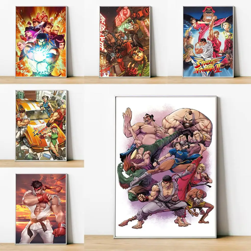 

Street Fighter Video Game Poster Canvas Wall Art Mural Decorative Pictures for Living Room Decoration Home Decor Painting Photos