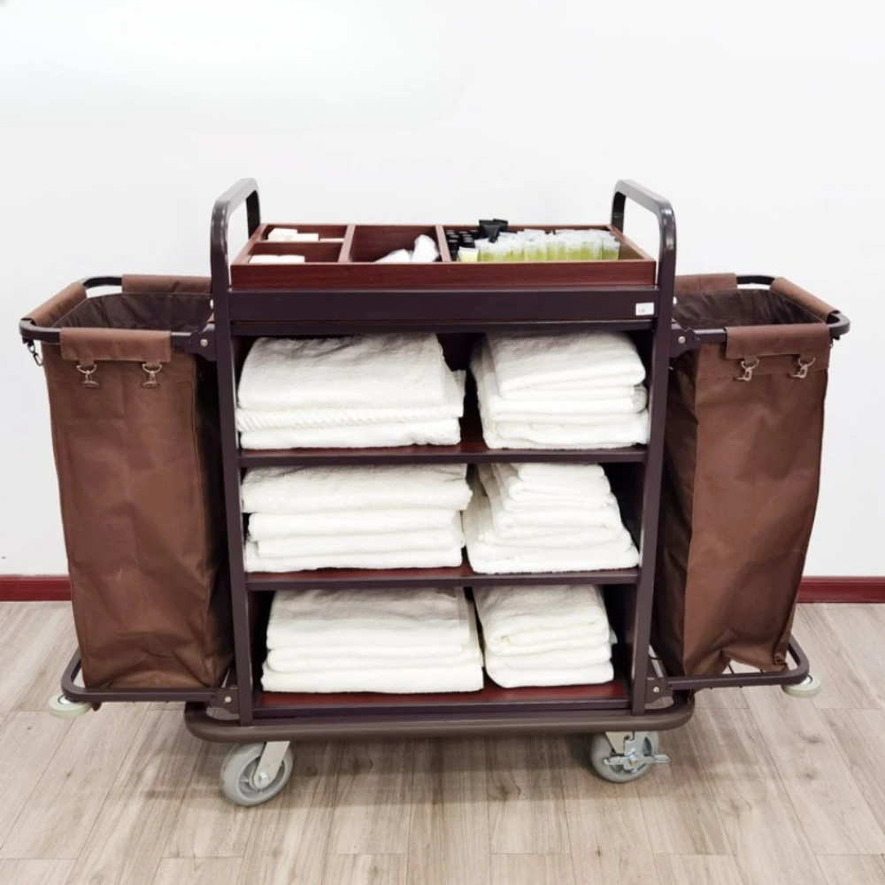 wholesale hotel room cleaning service cart hotel housekeeping trolley maid  cleaning janitor