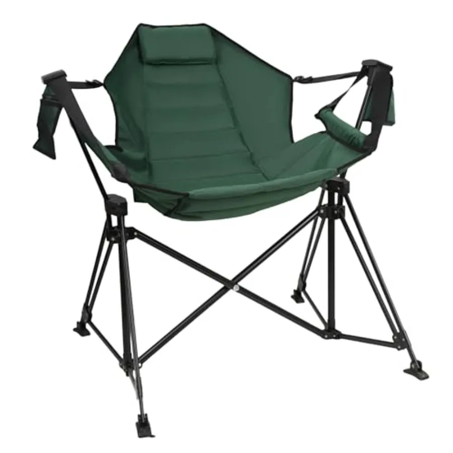 

Camping Hammock Chair for Outdoor Use, Steel Frame with Polyester Fabric, Gray, Supports 350lbs, Foldable Portable with Stand