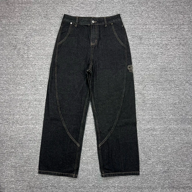 American Style High-quality Mertra Denim Pants Embroidered Logo Patterns Jeans