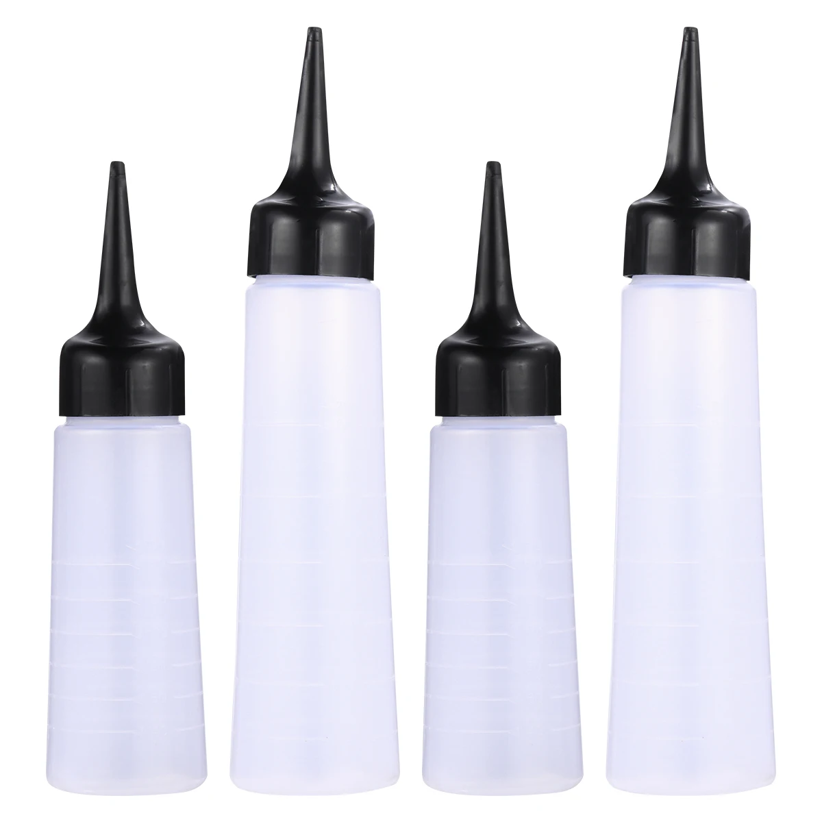 

4pcs Shampoo Bottle Hair Dye Container Salon Hairdressing Straight Mouth Cleaning Drip Refillable Travel Black Easy