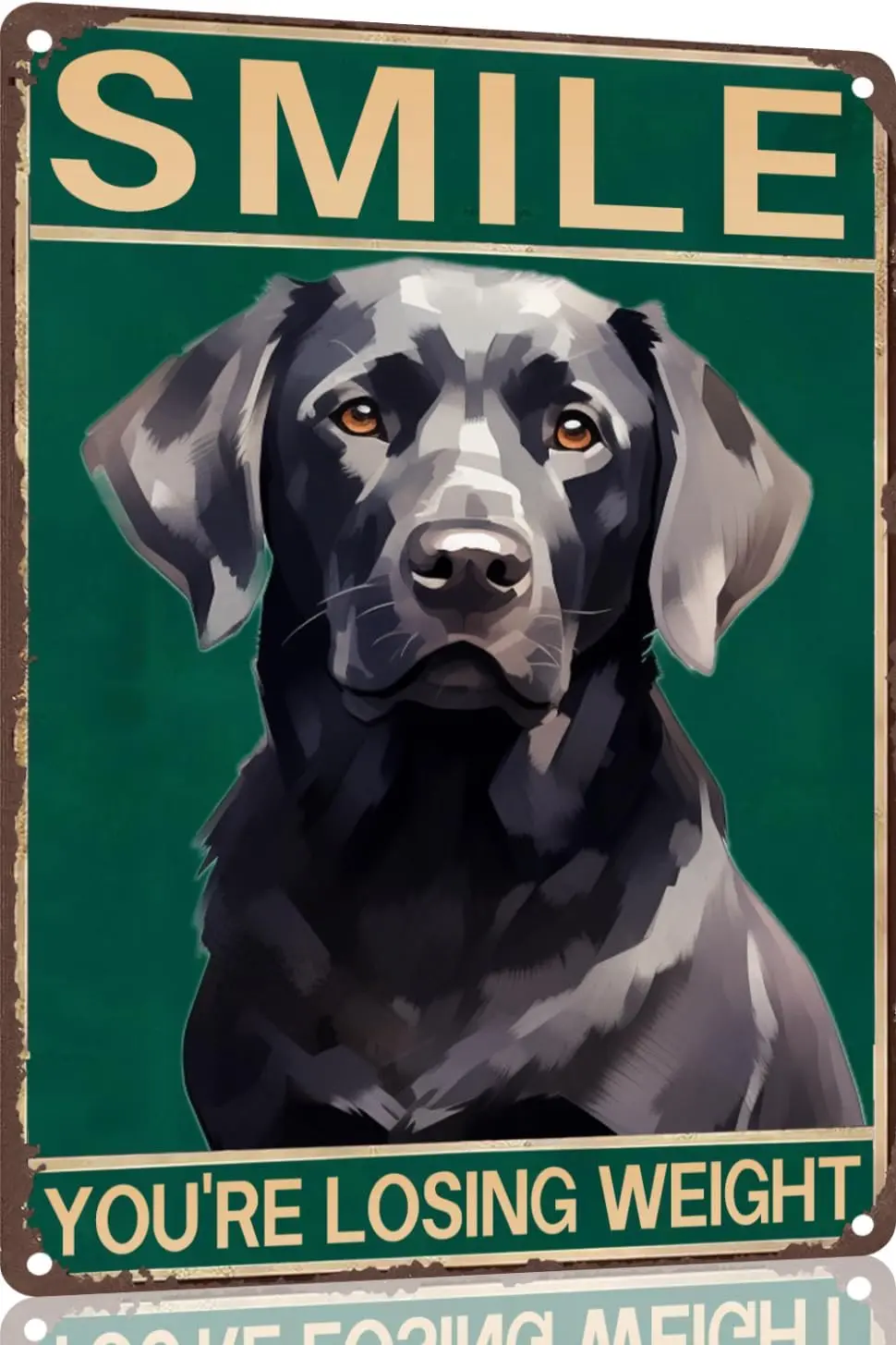 Labrador Retriever Bathroom Metal Sign Smile You are Losing Weight Metal Tin Plaque for Home Bedroom Living Room es(430-aluminum