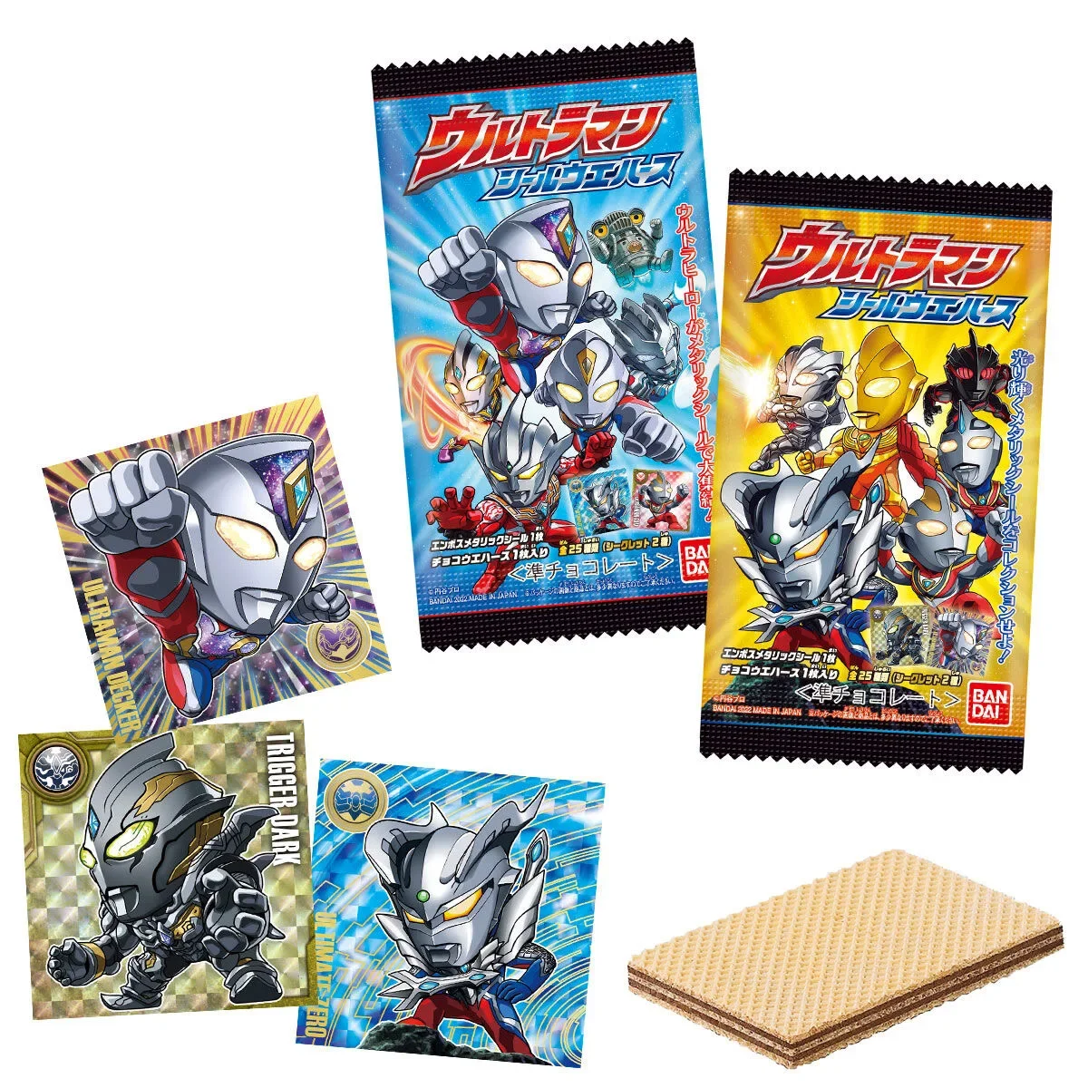 Japanese Genuine Anime Peripheral Model Ultraman Decker Mini Flash Sticker Collection Animation Figure Toys