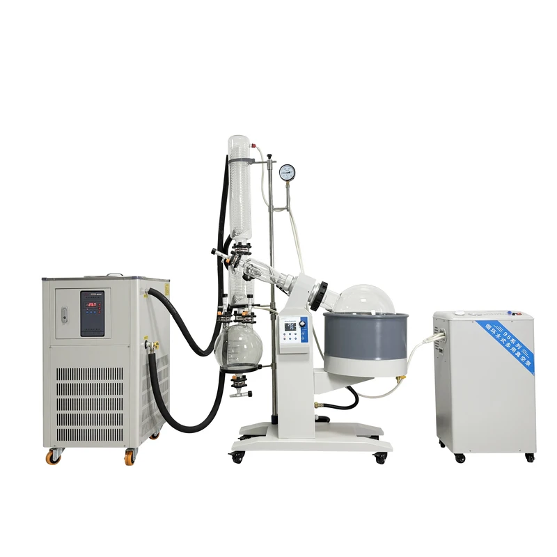 Excellent Performance Lab Distillation China Vacuum Rotary Evaporator with Electric Lift Engine Pump Motor 50L Large Water Bath