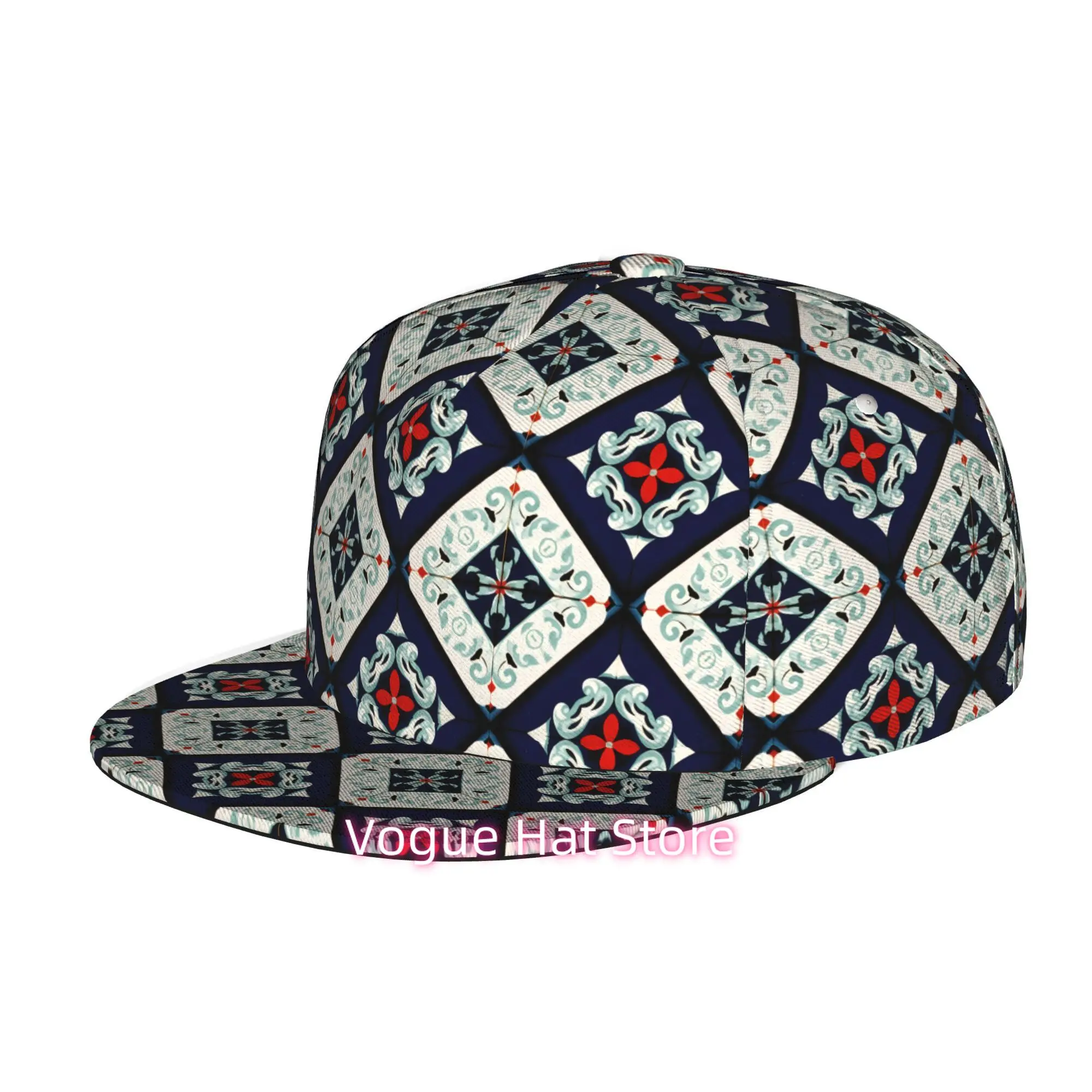 Men's & Women's Baseball Cap with Adjustable Snap-On Brim & Flat Top Design - Lightweight Suitable forRetro folk art patterns