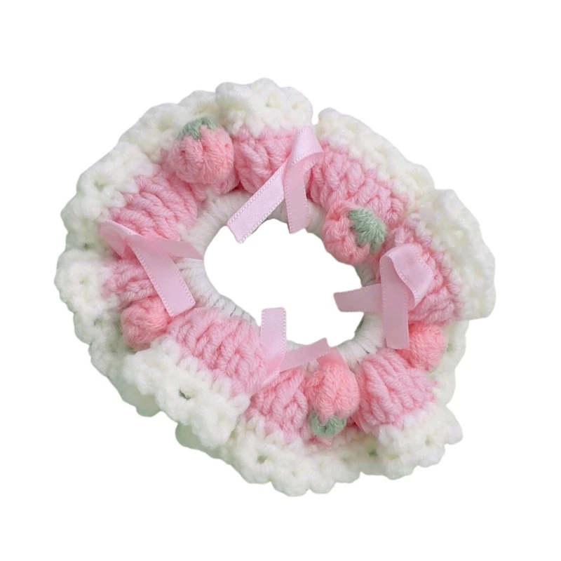 Delicate Yarn Crochet Hair Ornament Hair Scrunchie for Weddings and Parties DXAA