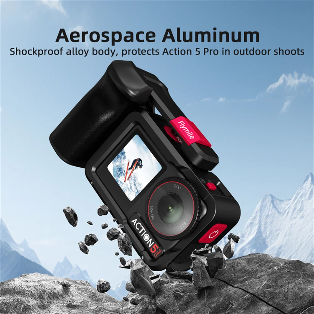 Street Handle Set for DJI ACTION 4/3/5 PRO Cover Sports Camera Photography Rabbit Cage Camera Accessories