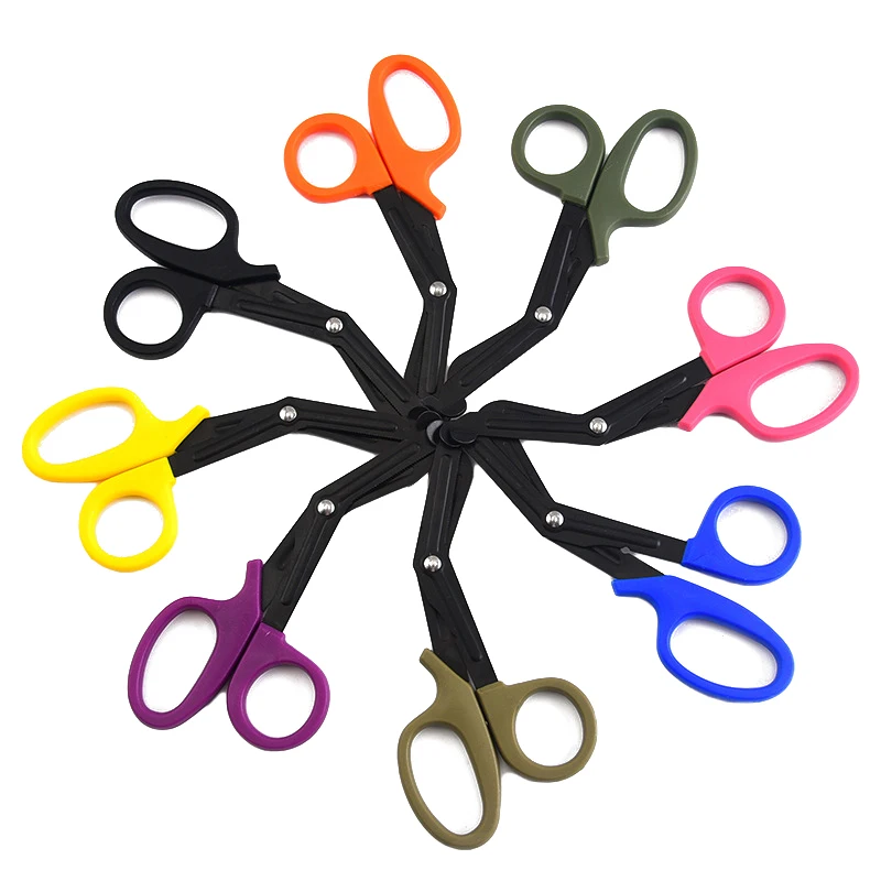 Survival Paramedic Medical Rescue Curved Scissors Dressing Trauma Gauze First Aid Shear Outdoor Nurse Utility Camp Hike EDC Tool