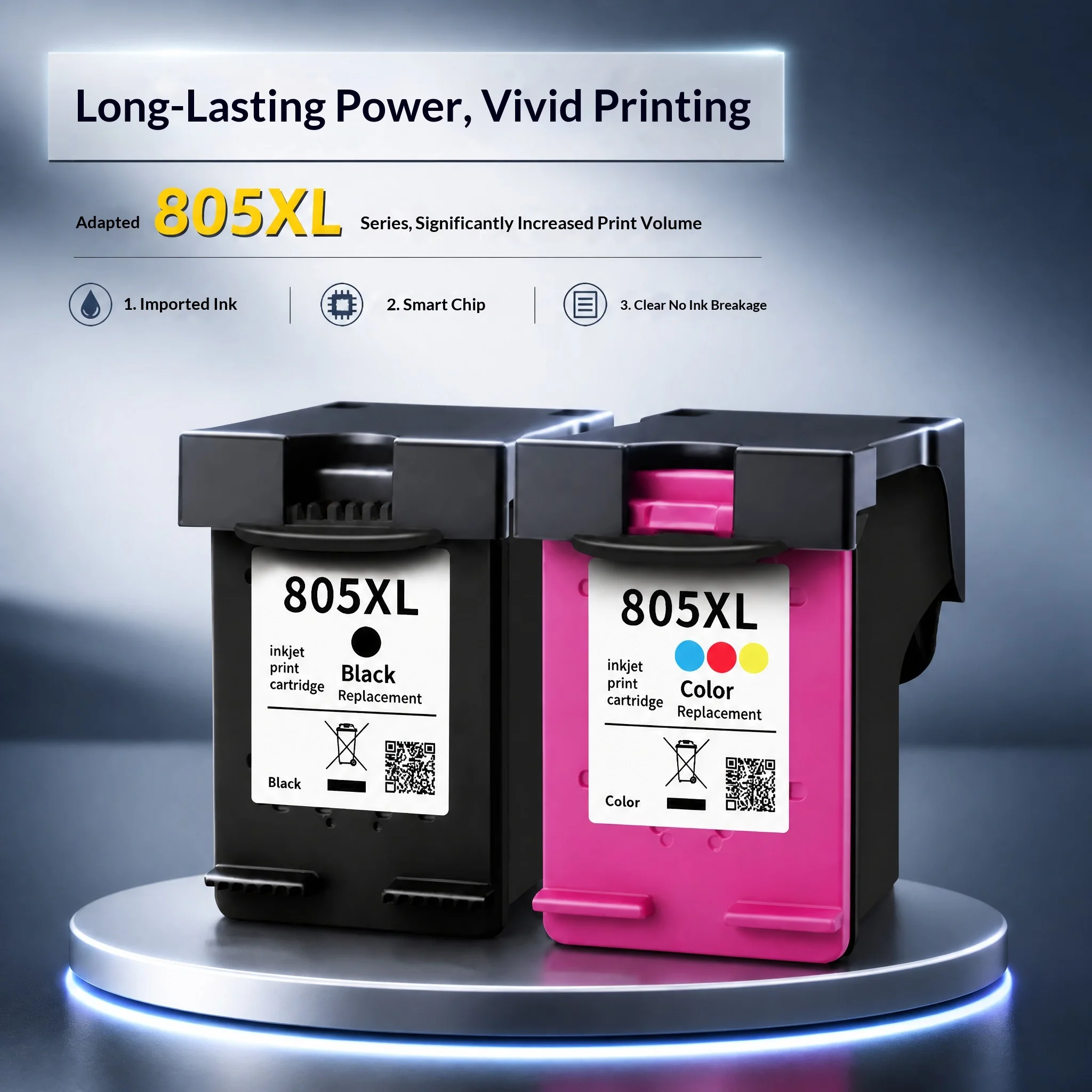 

Compatible with the 805xl Ink Cartridge 2700; Compatible with Hp 2720, 2721, 2722, 2723, 2330, 2332, And 1212 Ink Cartridges