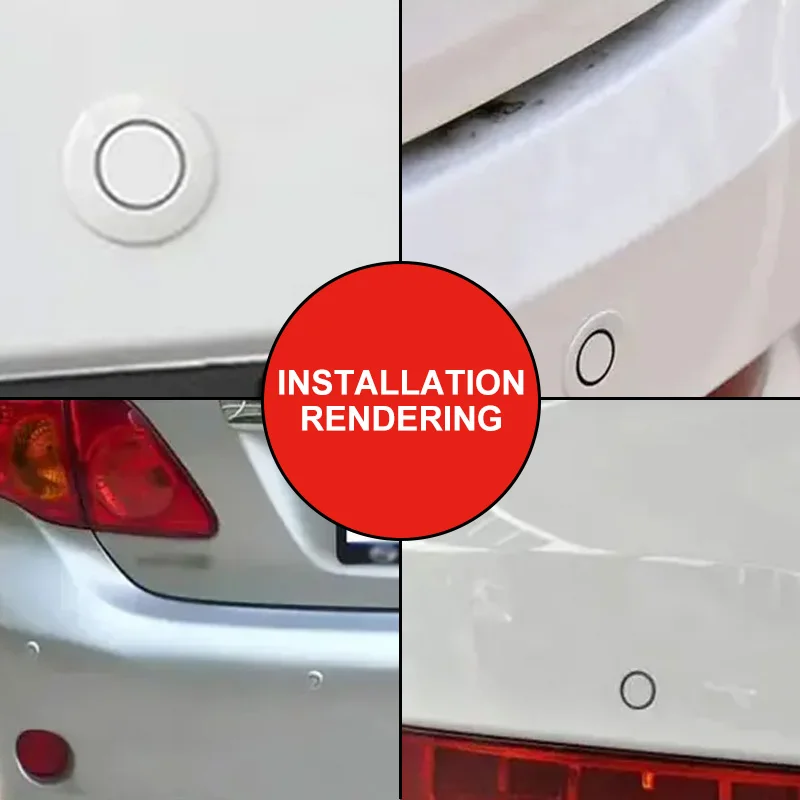 4Pcs 22mm Parking Sensors Black White Silver Gray 12 Optional Colors Universal Vehicle Backup Radar Detection Safety Auxiliary view 6