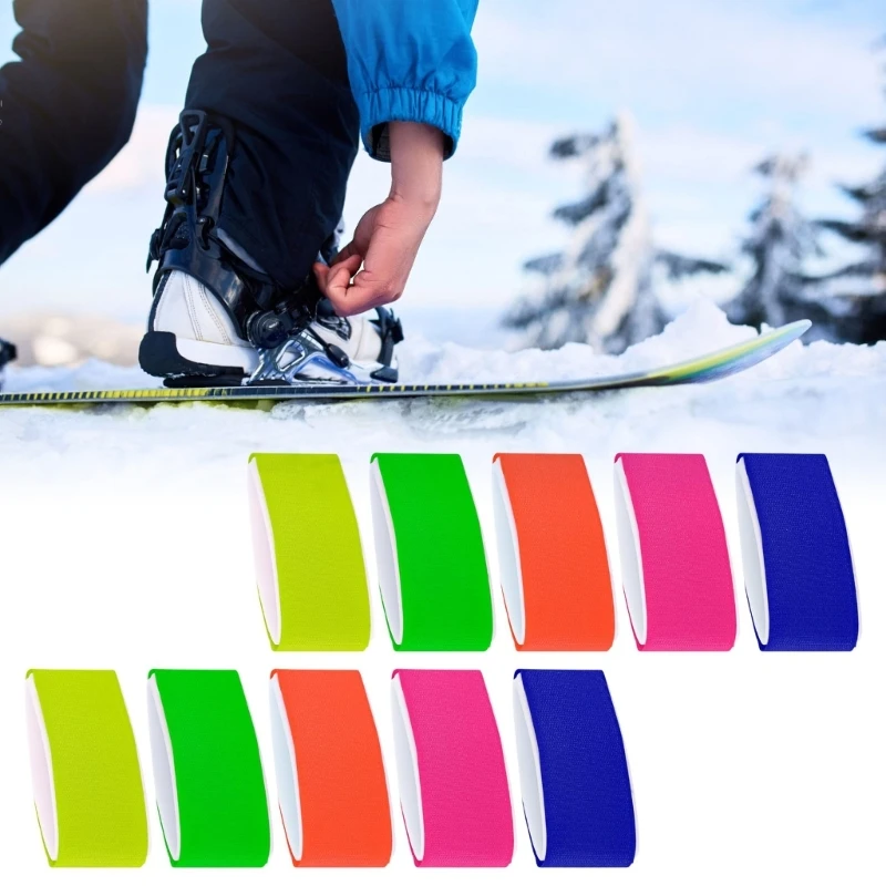 10Pcs Ski Strap Fasteners Adjust able Ski Wrap Tie Snowboard Strap Fixed Tape 24BD