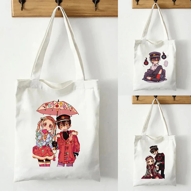 Hanako-kun Anime Printed Canvas Bag Organizer Large Capacity Sundry Storage Portable Handbag Reusable Shopping Bag Cosplay Gift