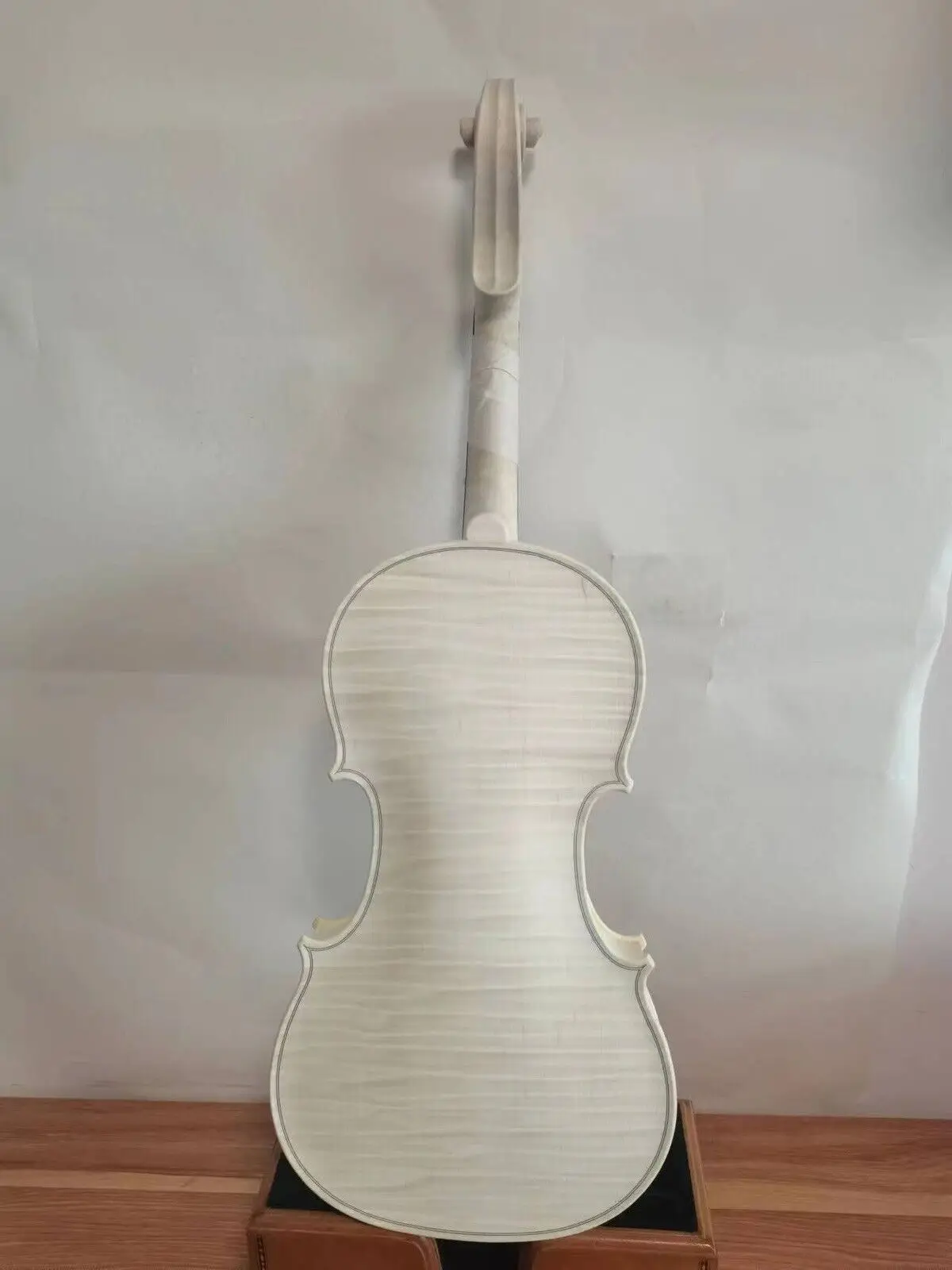 Master 4/4 Violin In White 1PC Flamed Maple Back Spruce Top Hand Made K3132