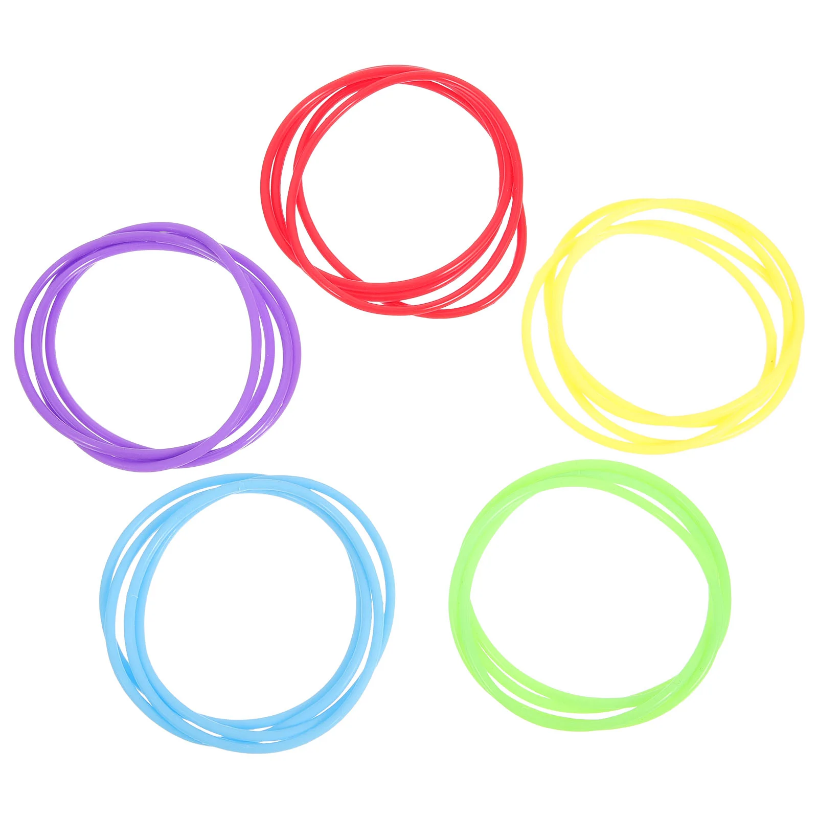 25 Pcs Colorful Rubber Bracelet Elastic Bracelets Neon Women Hair Ties 80 Accessories for 80s Jewelry Little Girls