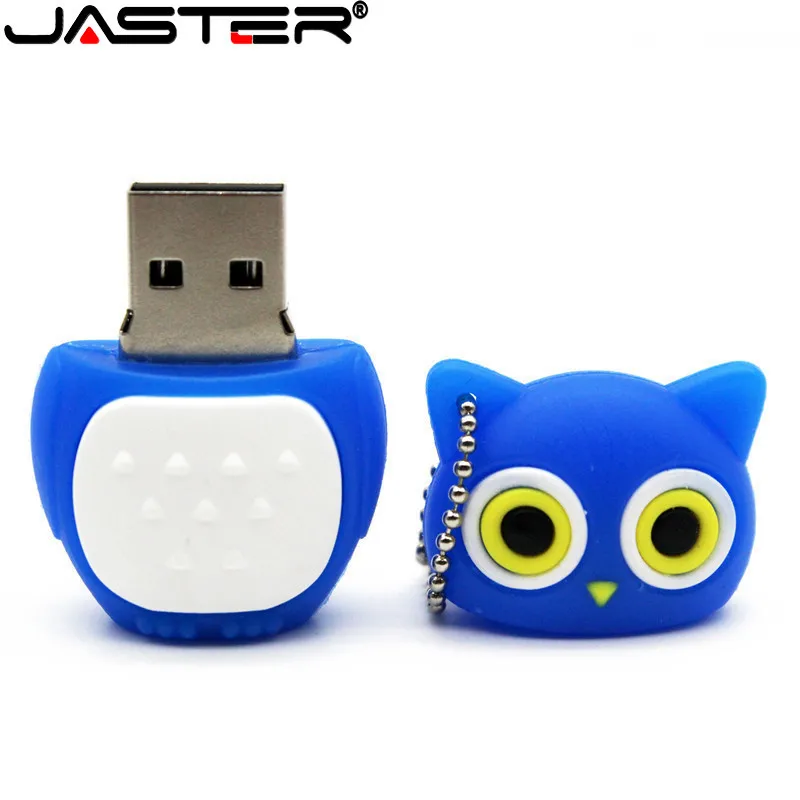 Cute Owl U Disk 64GB Pink 32GB Black Pen Disk Blue 16GB Memory Stick Keychain Cartoon Creative Children's Day Gift