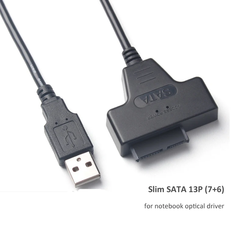 Lingable cabo usb 2,0 zu schlank sata usb slimline seriell ata 7 6 13-poliger stecker adapter kabel für cd dvd rom optisches laufwerk 48cm