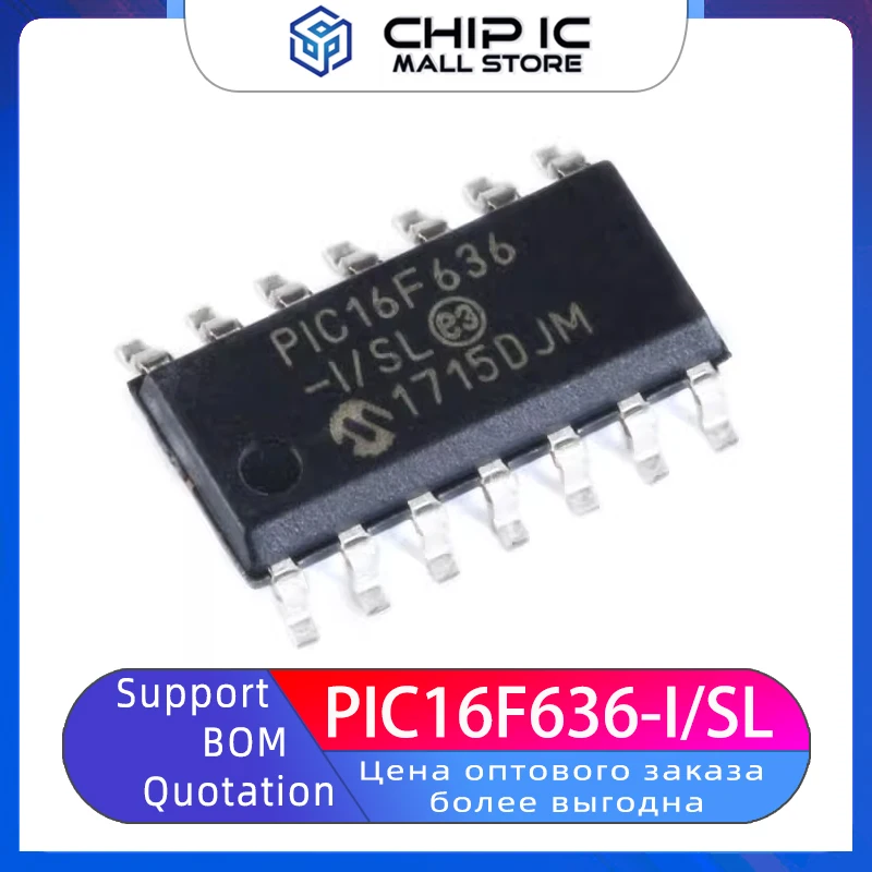 

PIC16F636-I/SL SOIC-14 Microcontroller / 8-bit Chip 100% New Original Stock