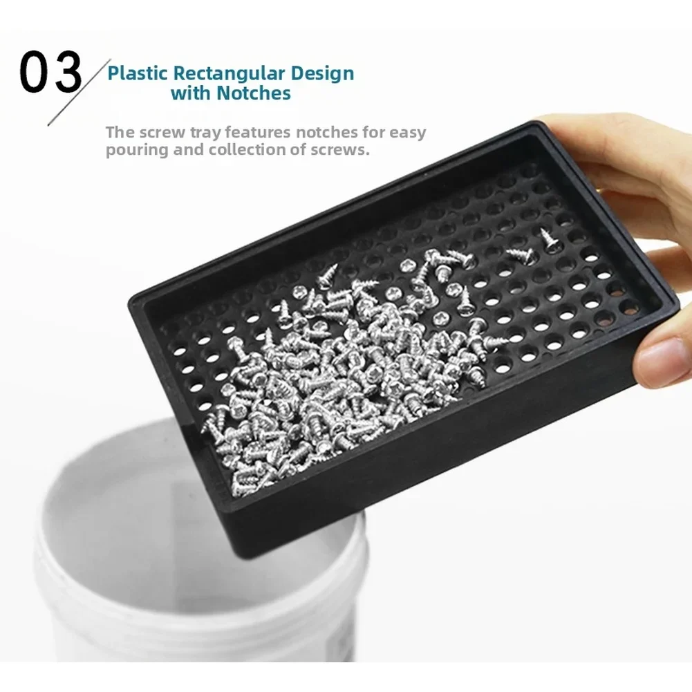 Plastic Anti-static Screw Trays (1-4mm) For Screw Organization, Counting, And Storage; 6 Sizes Available For Quick Sorting.