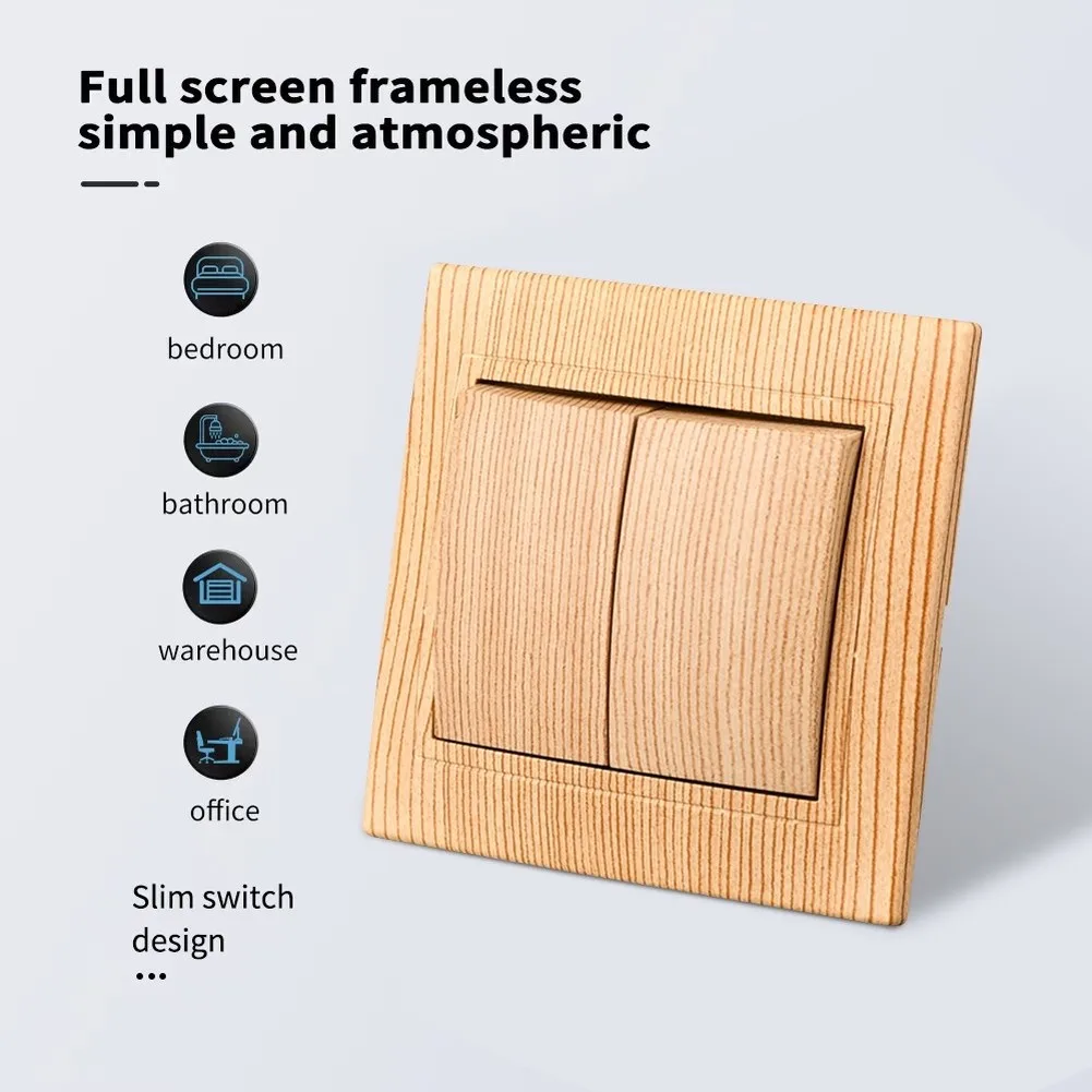 Wood Line Style 1 Gang 1 Way Wall Mounted Switch 10 Amp 250 Volt AC For Controlling Lighting Loads in Living Spaces