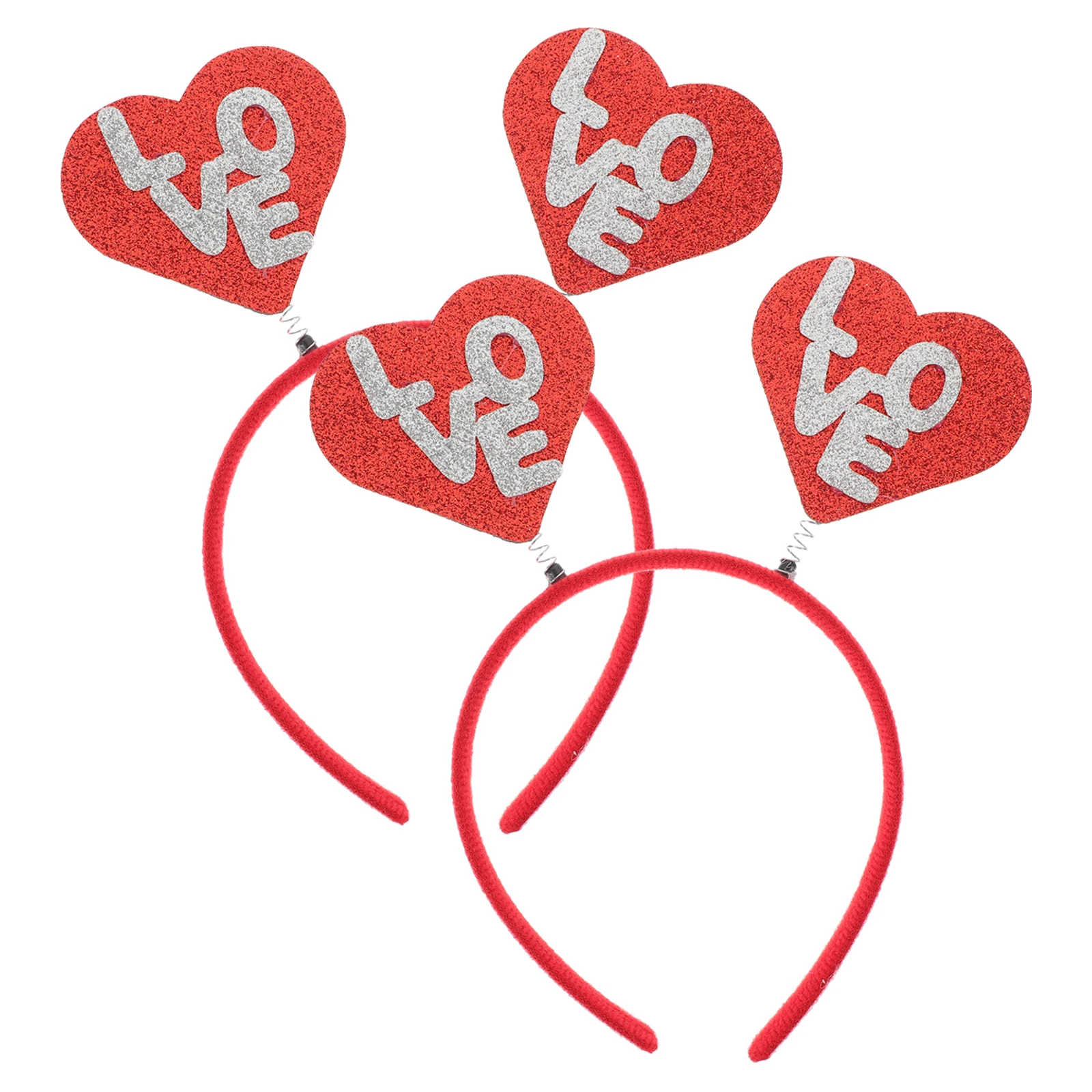 

2 Pcs Shaped Headb s Glitter Red Valentine's Day Hair Accessories Hair Accessories For Women Women Girls Party Photos