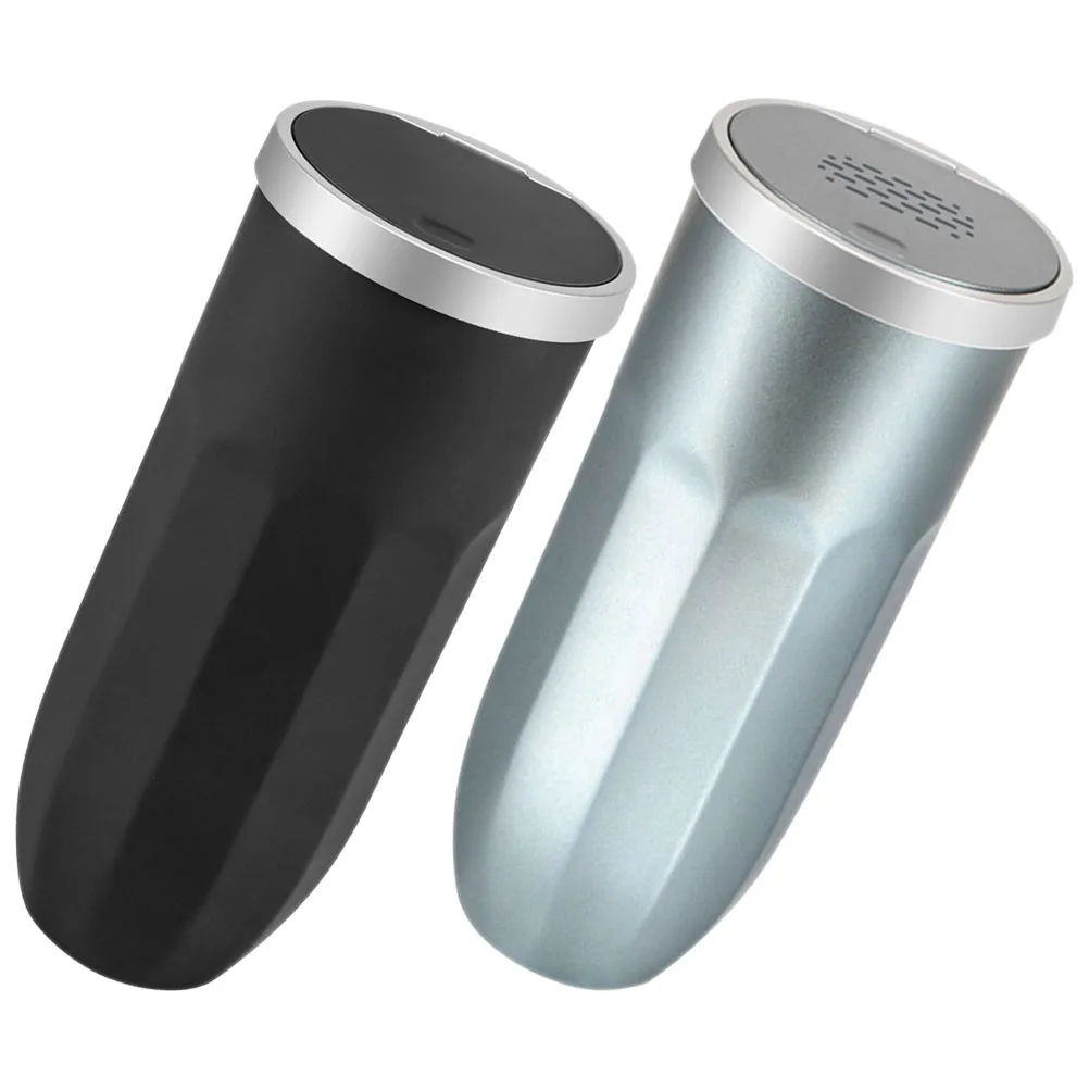 

2 Pcs Car Trash Can Automotive Garbage Bin Mini Plastic PP Cup Holder Black Blue Storage Solution Vehicle Accessories