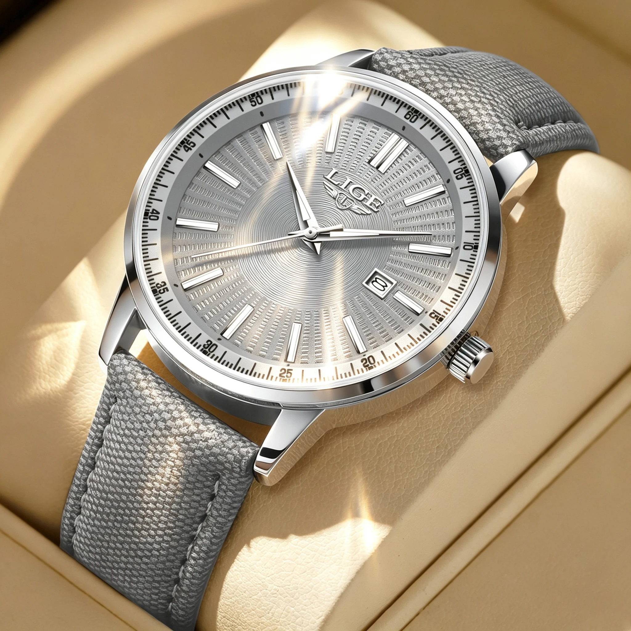 LIGE New Classic Fashion Quartz Man Wrist Watches Automatic Calendar Original Watch For Men Waterproof Leather Luxury Hand Clock