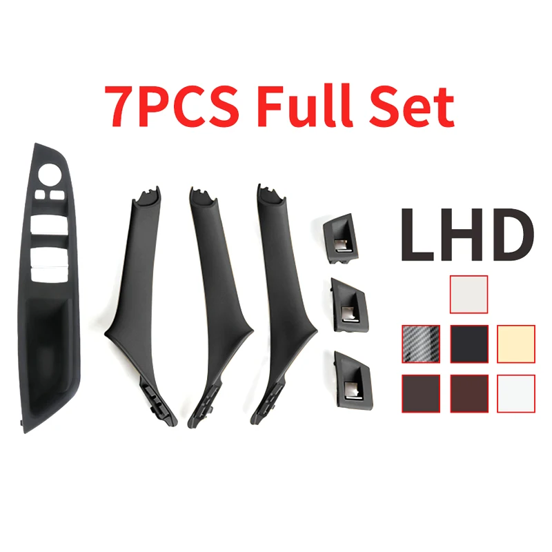 

7Pc/Set Left Right Hand Drive LHD For BMW 5 Series F10 F11 F18 Interior Door Handle Inner Door Panel Pull Trim Cover Accessories