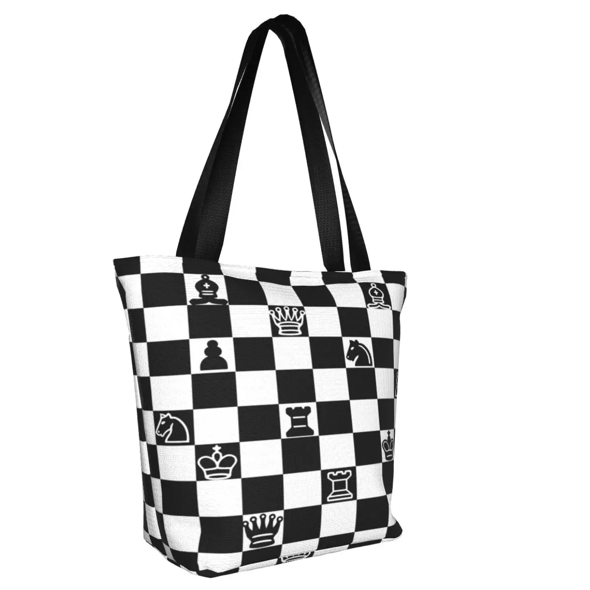 Chess Casual Shoulder Tote Shopping Bag Portable Simple Generous For Travelling Halloween Gift