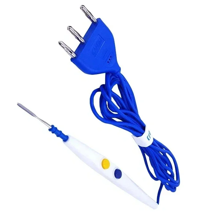 5-pcs  Disposable ESU Monopolar Electrocautery Pencil Electrosurgical Pen Hand Control 3 Prong Plug