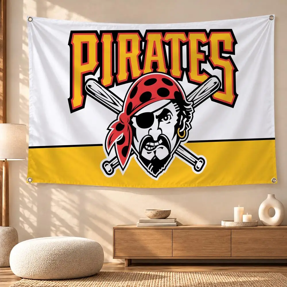 Pittsburgh Pirates Baseball Team Flags Wall Hanging for Outdoor Camping, Family Celebrations & Garden Home Decor Gift