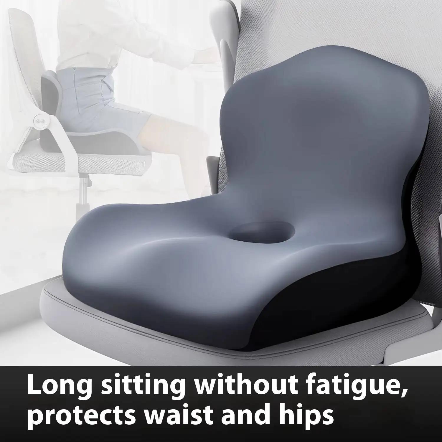 

Back Support Cushion Memory Foam Lazy Chair for Office Dorm Car Use with Integrated Comfortable Seating for Students and Adults