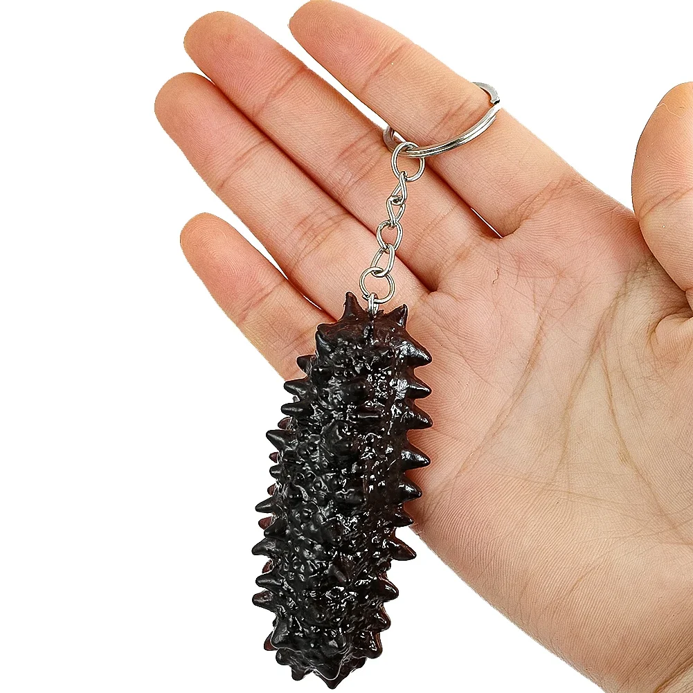 해삼 키체인 시뮬레이션 음식 모델 PVC 사진 소품, 자동차 키 배낭, 걸이식 액세서리 선물, 1 개