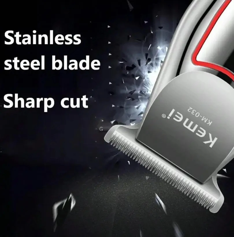 Profesjonalna maszynka do włosów KM-032 z akumulatorem, elektryczny trymer do włosów dla mężczyzn firmy Kome - bezprzewodowa maszynka do strzyżenia dla stylistów