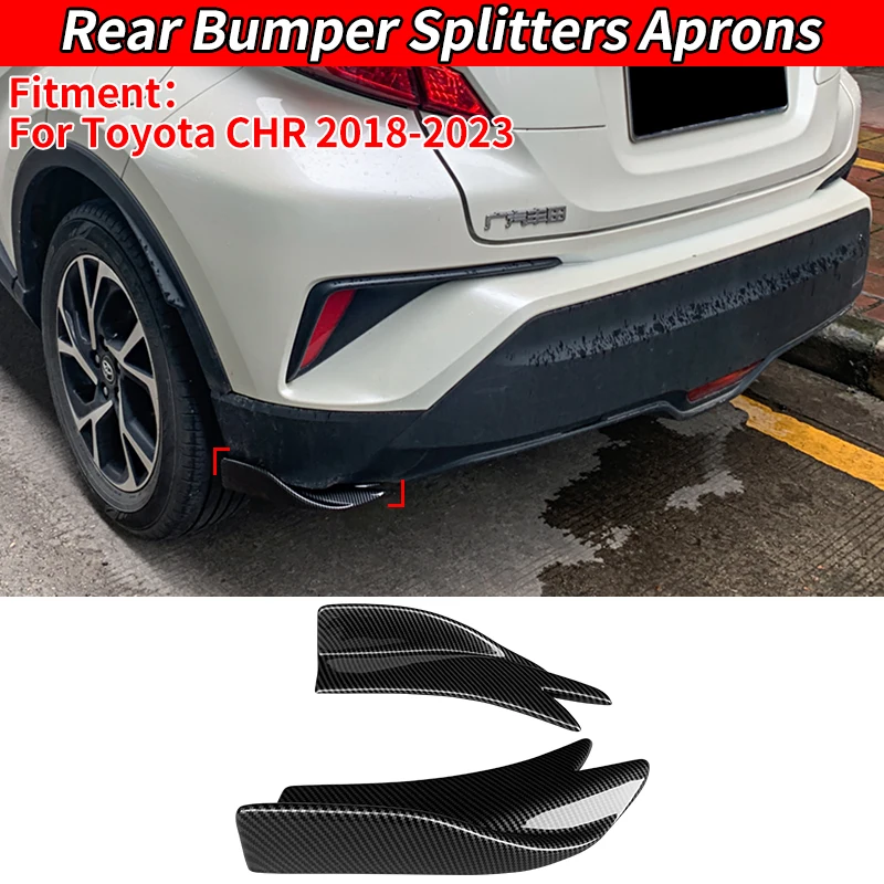 For Toyota CHR 2018-2023 Car Exterior Decoration Rear Bumper Splitters Aprons Corner Spat Lip Wrap Diffuser Trunk Wrap Angle ABS