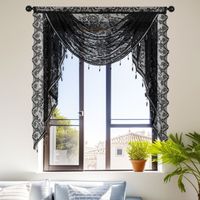 Durable Floral Embroidered Lace Curtain Solid Color 1m 1.5m 2.5m Lace Valance Soft Breathable Gauze Curtain Home