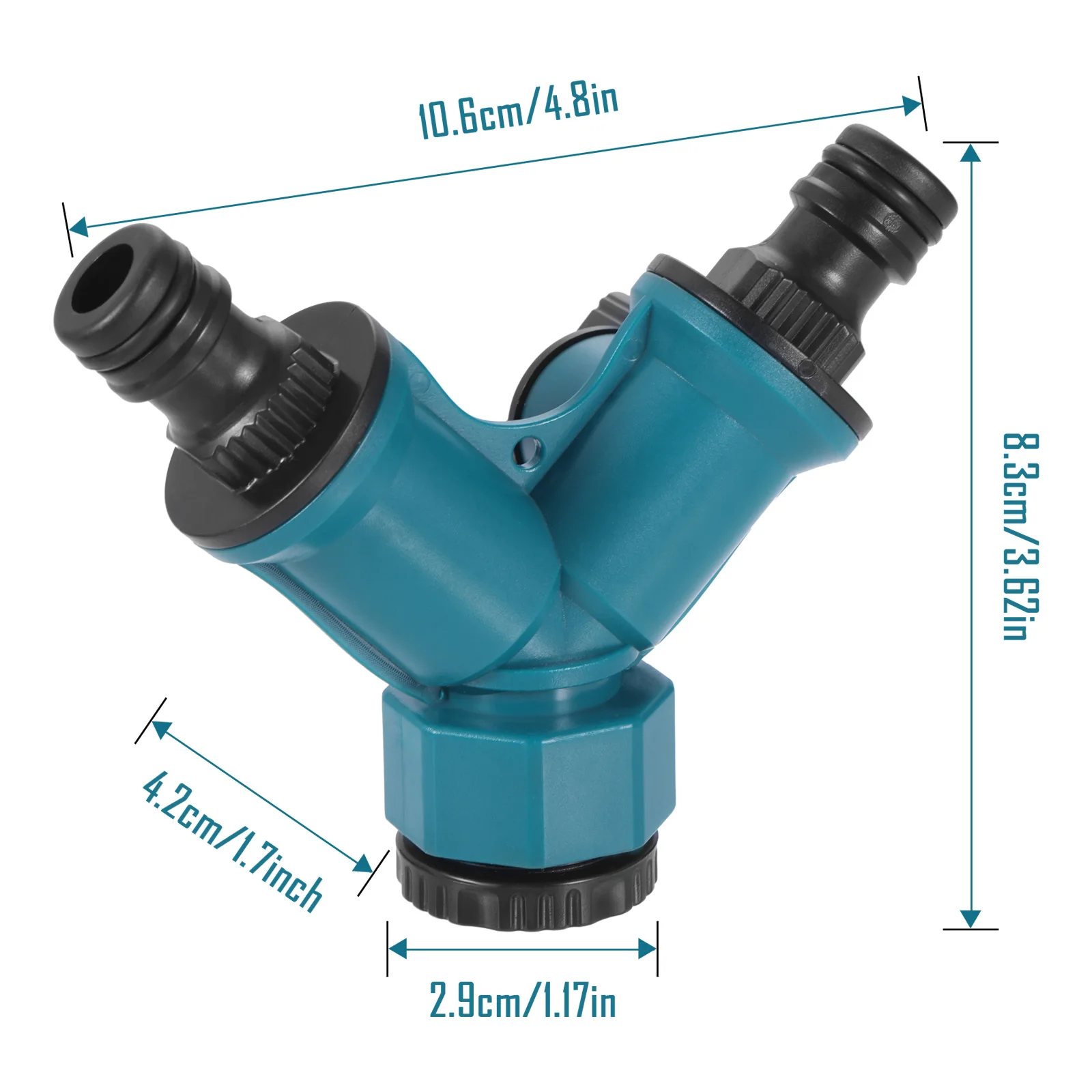 6pcs/kit Branch Faucet Hose Connector Y-type 2-Way Shunt Valve Sprinkling Connector Garden Irrigation Car Washing Replacement