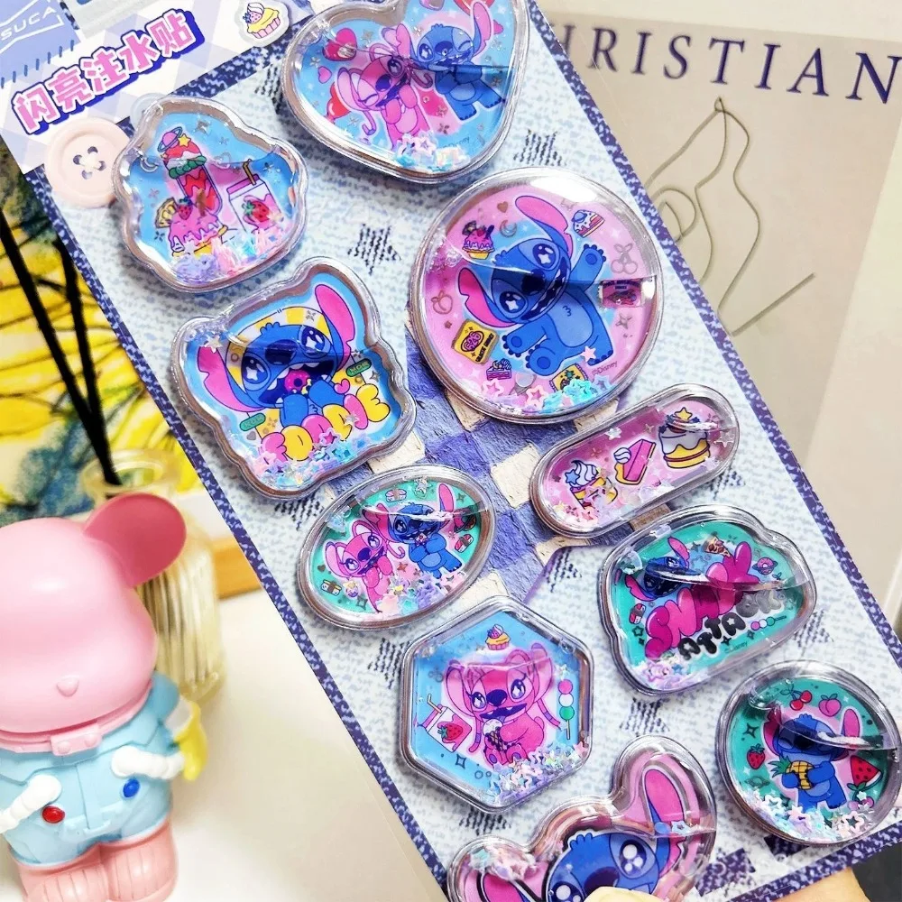 Disney Stitch 3D Shake Stickers DIY Notebook Album Diary Handbook Decorations Cute Anime Stationery for School Students