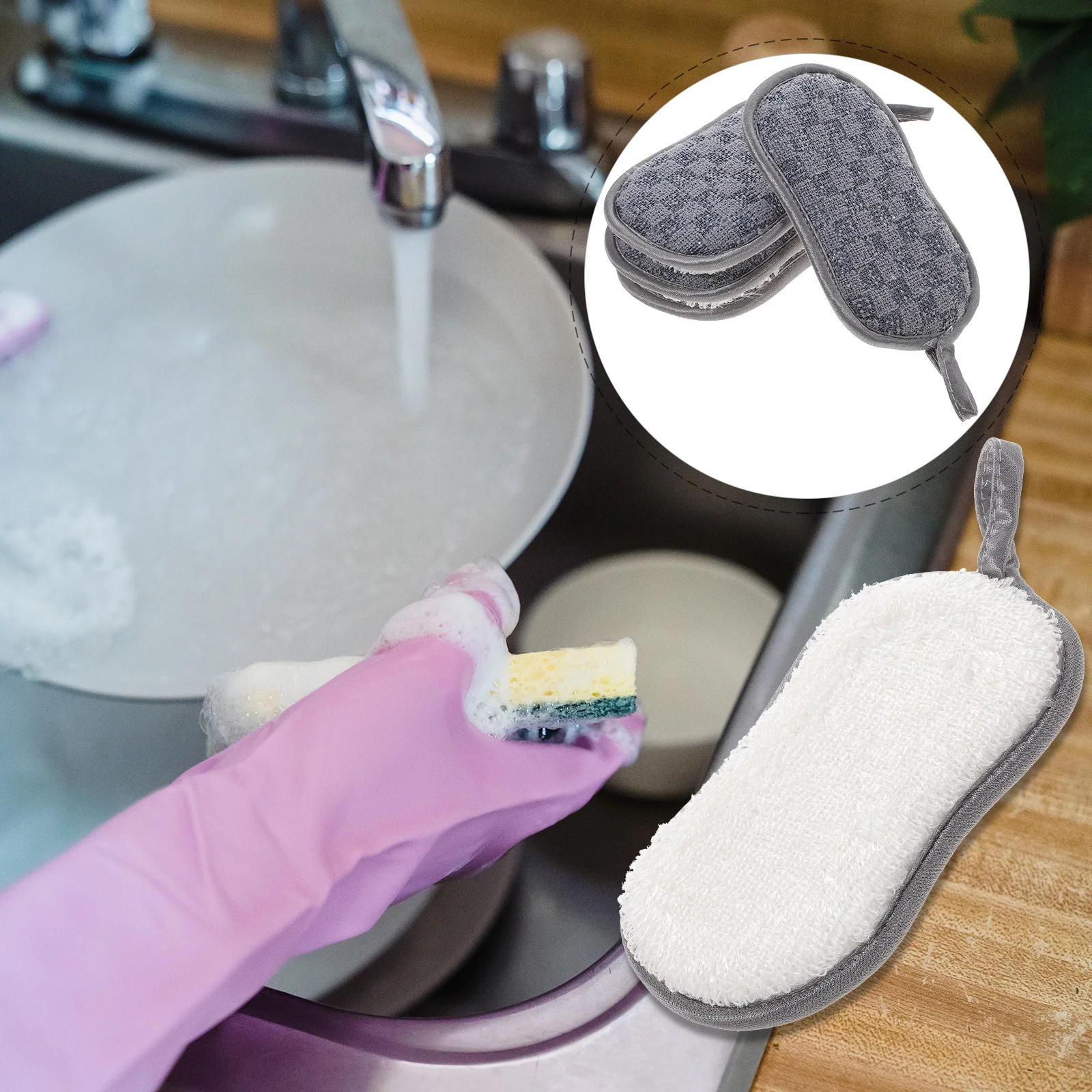 Cleaning Cloth Sponge Wash Dishes Dishwashing Reusable Washable Sponges Melamine Loofah Pad for Kitchen