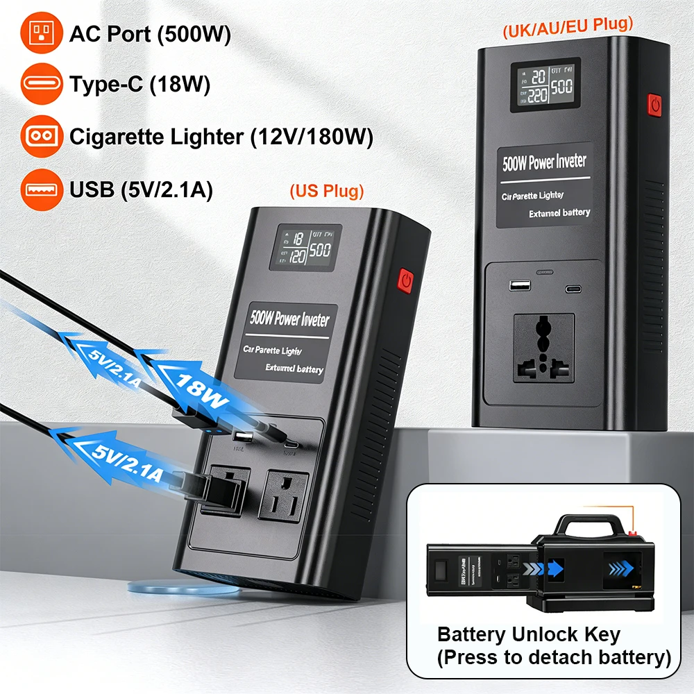 Inverter Daya 2-Port 500W untu - Outdoor Power Vac ulasan dan harga