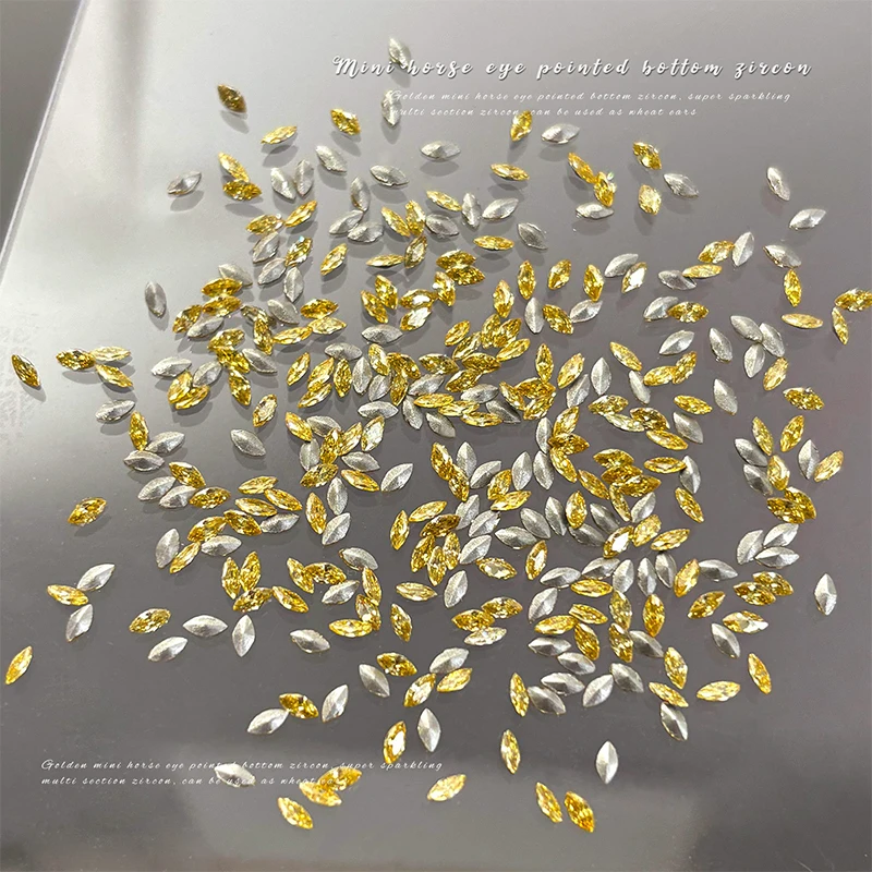

50 шт. циркон золотисто-желтый мини-кристалл конский глаз бриллианты блеск дизайн ногтей стразы украшения маникюр подвески