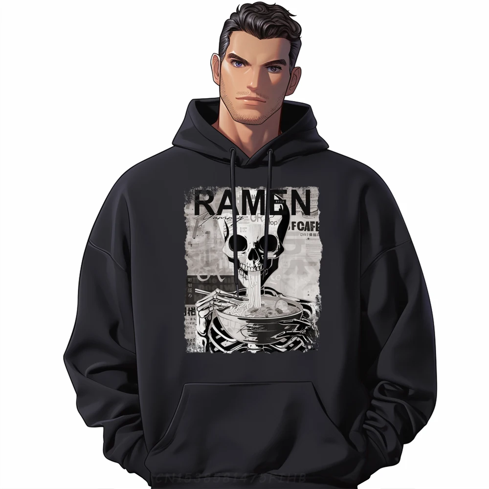 

Skull Ramen Noodle Japanese Manga Skull Sweatshirts Men Graphic New Hoodies Men's Sweatshirts Gothic Style