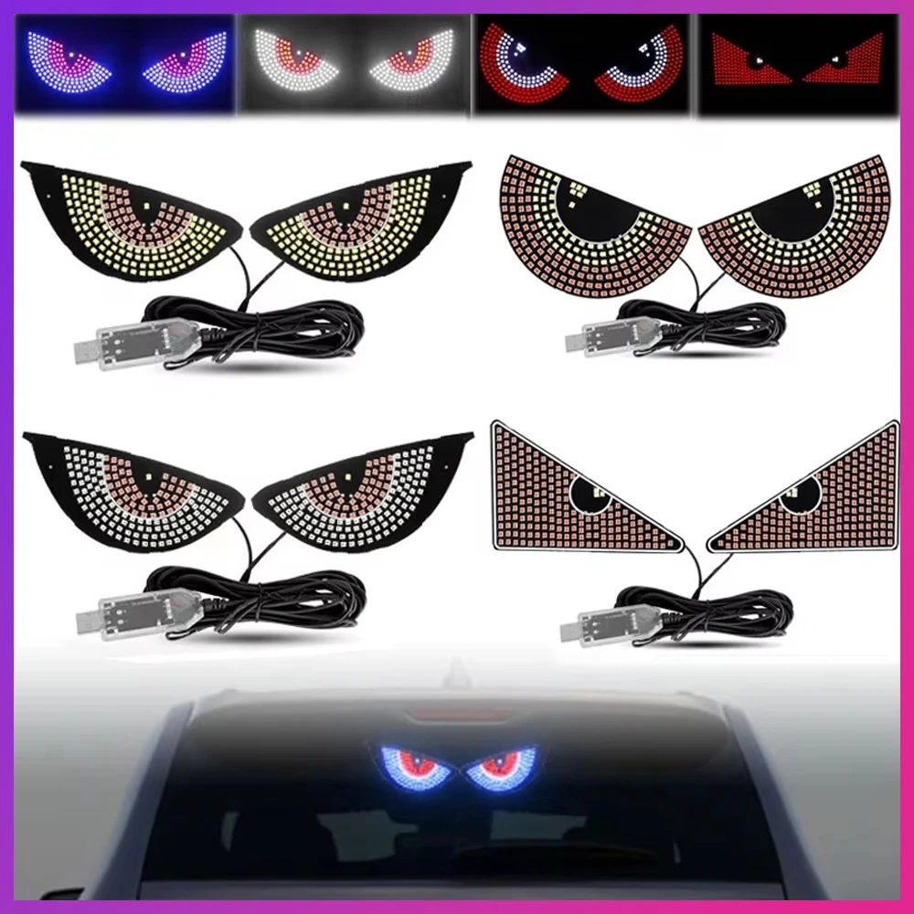 

Светодиодный окружающий свет Devil's Eye, USB, многорежимная пиксельная панель, лобовое стекло, стробоскоп, динамический декоративный светильник Demon Eye для грузовика, автомобиля