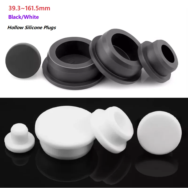 Boring 39,3 ~ 161,5 mm Zwart/Wit Siliconen Rubberen Afdichting Gat Pluggen Holle Blanking Eindkap Stofdichte Plug Pijp Inserts T Type Stopper