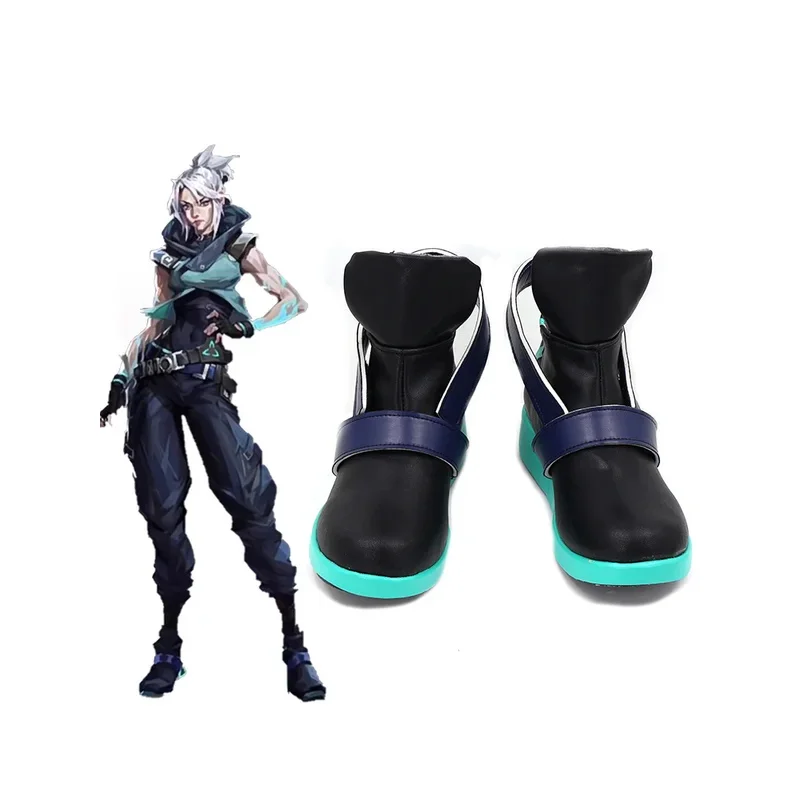 

VALORANT Jett Обувь для косплея Игровые сапоги Костюмы на Хэллоуин Аксессуары Сапоги на заказ