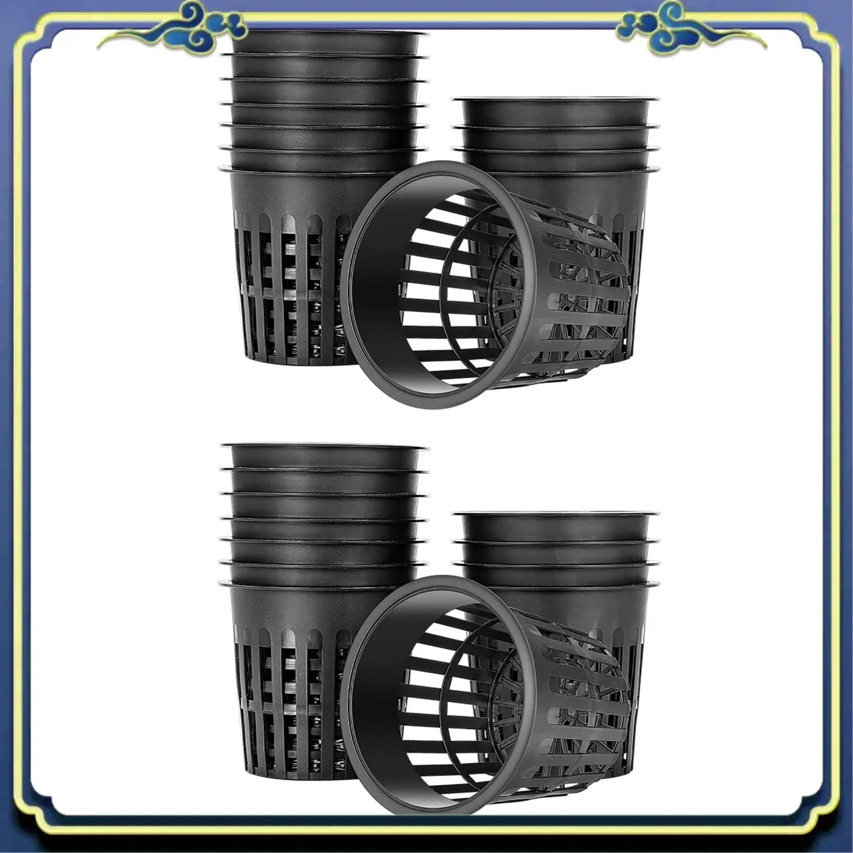A56P-30 Pack 4 Inch Net Cups Slotted Mesh Wide Lip Filter Plant Net Pot Bucket Basket For Hydroponics