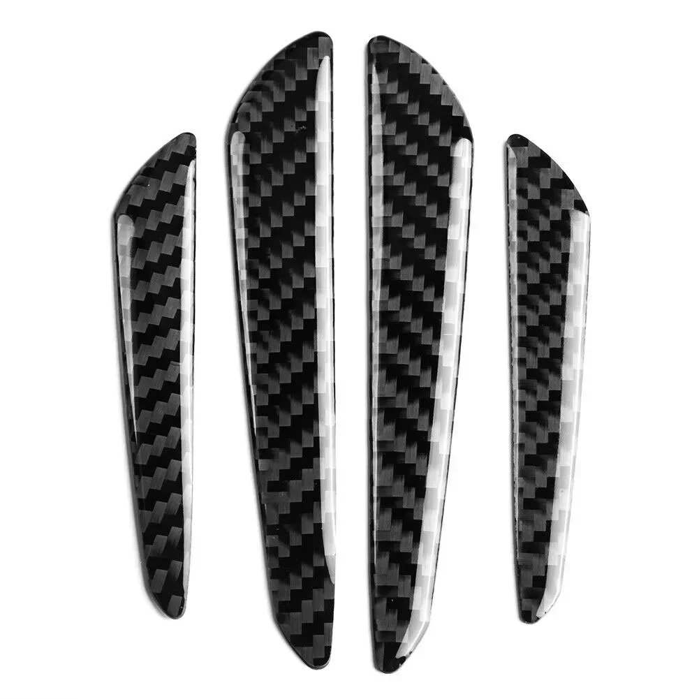 4Pcs/Set Car Carbon Fiber Door Edge Guard Bumper Protector Strips Trim Cover Decor Anti Scratch Soft PVC Strips Bumper Strips