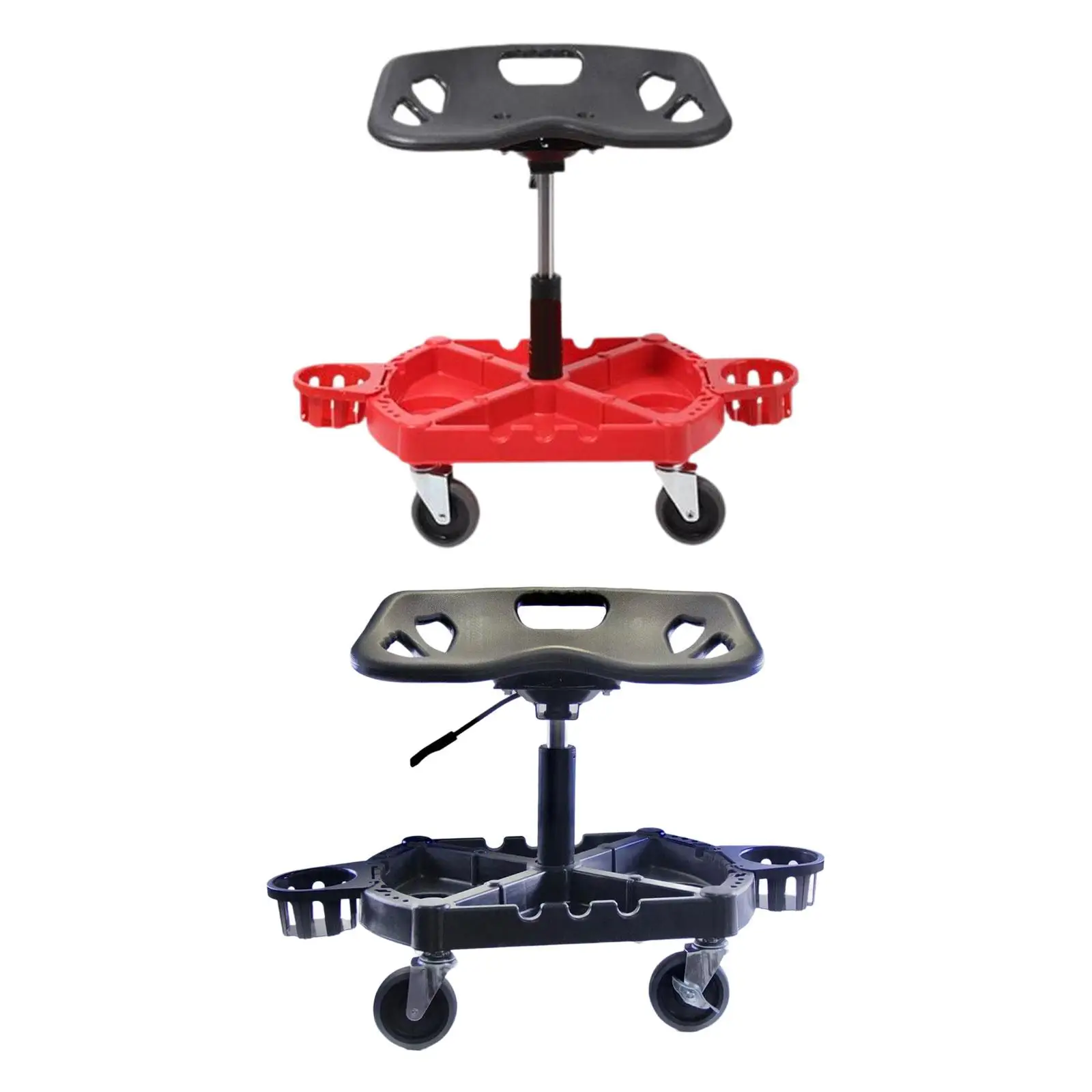 

Rolling Garage Stool with Casters Ergonomic Seat Multipurpose for Long Time Working 360° Swivel Wheels with 2 Bottle Holder