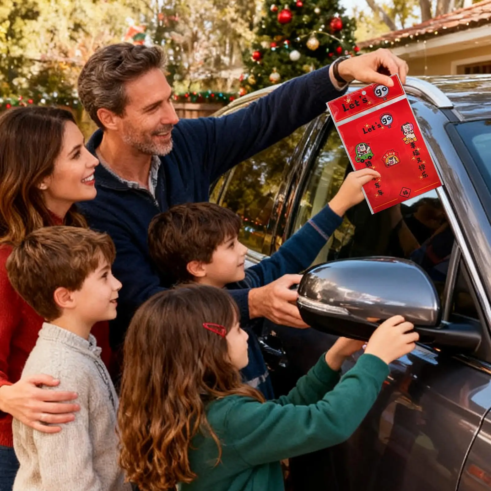 

Car Decals Magnetic Good Luck Car Couplet Chinese Couplets For Women Men Automotive Truck SUV Door Vehicle Exterior Interior