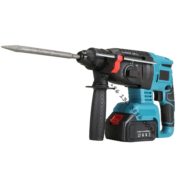 

800W Multifunction 3 In 1 Electric Hammer 26mm Power Tools Rechargeable Lithium Battery Brushless 21V Cordless Hammer Drill